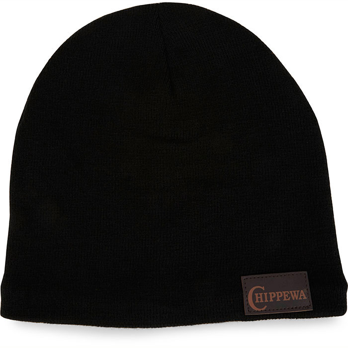 Chippewa Logo Beanie in black.